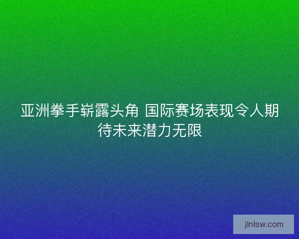 亚洲拳手崭露头角 国际赛场表现令人期待未来潜力无限